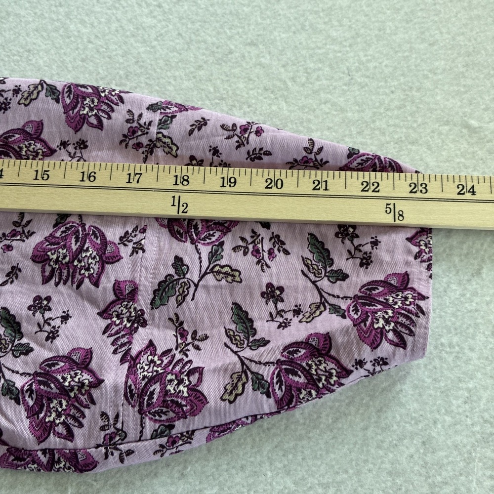 Loft Women's Floral V-neck 3/4 Sleeve Midi A-Line Dress Tie Waist Size Medium - Picture 12 of 12